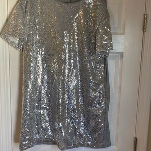 Silver sequin dress